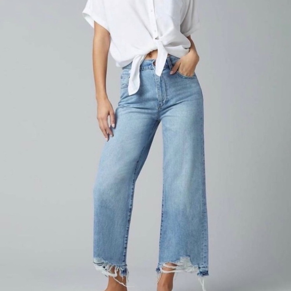 NWT DL1961 Hepburn Wide Leg Jeans High Rise Vintage in Slate Size 29 Denim